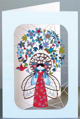 Opakowanie Karnet PM231 wycinany + koperta Wróżka i kwiaty