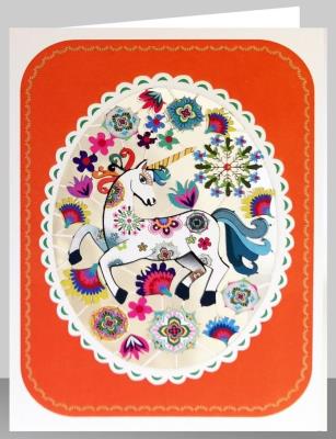 Opakowanie Karnet PM530 wycinany + koperta Jednorożec kwiaty