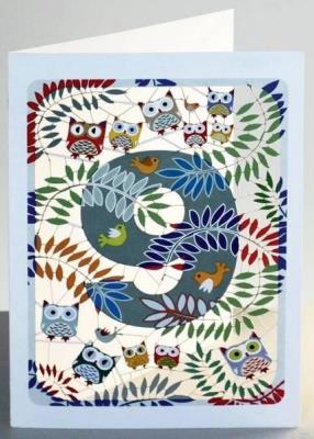 Opakowanie Karnet PM799 wycinany + koperta Urodziny 9 sowy