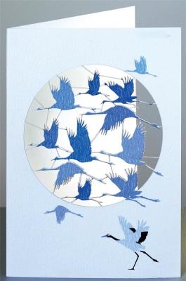 Opakowanie Karnet PM851 wycinany + koperta Żurawie