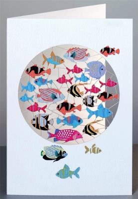 Opakowanie Karnet PM859 wycinany + koperta Ryby