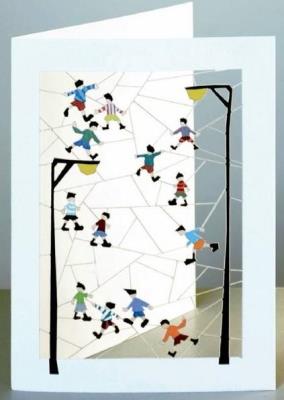 Opakowanie Karnet PP024 wycinany + koperta Piłka nożna nocą