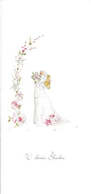 Opakowanie Karnet Ślub DL S22 - Para Młoda róż