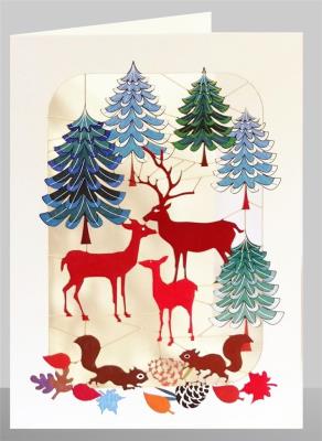 Opakowanie Karnet XP38 wycinany + koperta Święta Jelenie