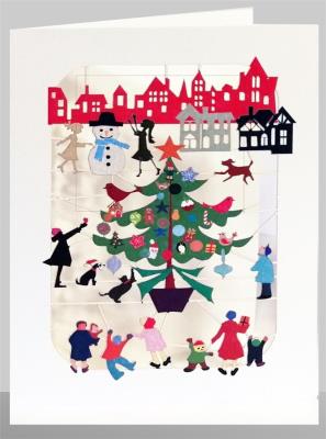 Opakowanie Karnet XP47 wycinany + koperta Święta Choinka