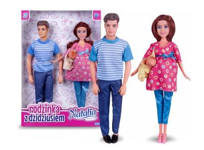 Opakowanie Lalka Natalia rodzinka z dzidziusiem niebieska