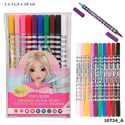 Opakowanie MAGICZNE FLAMASTRY TOP MODEL DWUSTRONNE 10 KOLORÓW 10724A