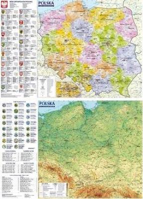 Okładka książki Mapa ścienna. Polska administracyjno-samochodowa..