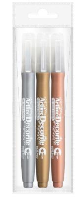 Opakowanie Marker Decorite z pędzelkiem 3szt ARTLINE