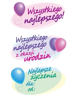 Opakowanie Naklejki foliowe - życzenia po polsku
