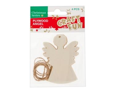 Opakowanie Ozdoba dek drewniana zawieszka anioł 4szt