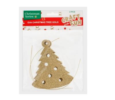 Opakowanie Ozdoba dekoracyjna Eva choinka złota 2szt