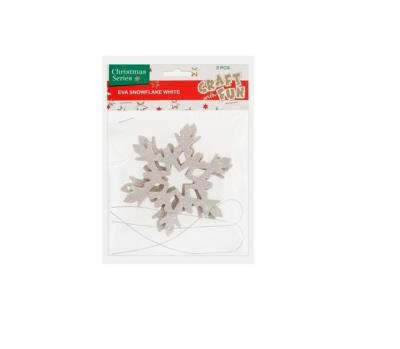 Opakowanie Ozdoba dekoracyjna Eva płatek śniegu biały 2szt