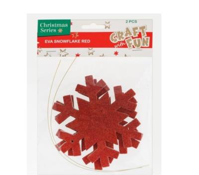 Opakowanie Ozdoba dekoracyjna Eva płatek śniegu czerwony 2szt