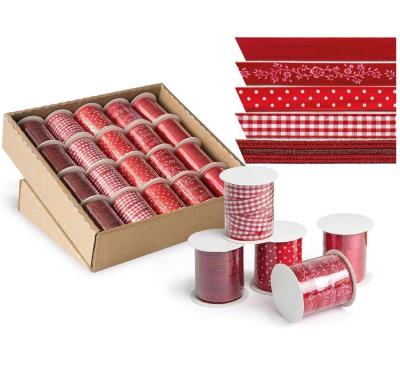 Opakowanie Ozdobna wstążka 10mmx3m czerwona 20szt ARGUS