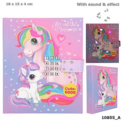 Opakowanie PAMIĘTNIK NA KOD Z DŹWIĘKIEM I ŚWIATEŁKAMI LED JEDNOROŻEC FIOLETOWY 10855A