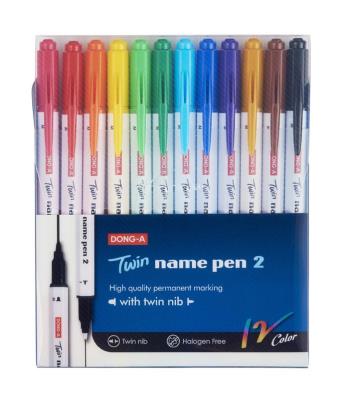Opakowanie Pisaki dwustr. permanentne Name Pen 12 kol. DONG-A