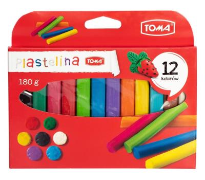 Opakowanie Plastelina 12 kolorów TOMA