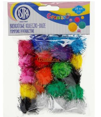 Opakowanie Pompony dekoracyjne 30mm - Brokatowe ASTRA