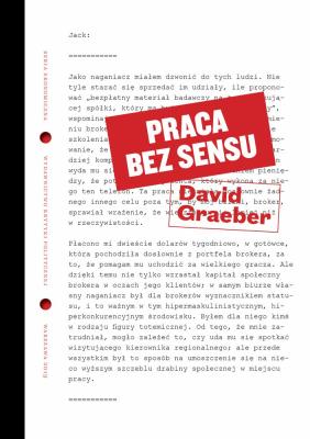 Praca bez sensu. Autor: David Graeber. SmakLiter.pl Okładka książki Praca bez sensu