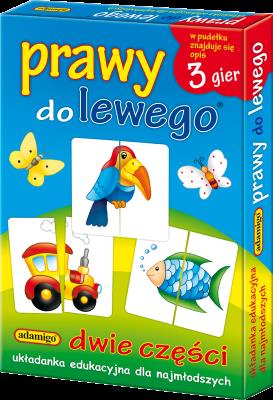 Prawy do lewego Układanka edukacyjna. Autor: Kwasek Antonina, Pogorzelska Julia. SmakLiter.pl Okładka książki Prawy do lewego Układanka edukacyjna