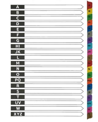 Opakowanie Przekładki kartonowe A-Z index laminowany D.RECT