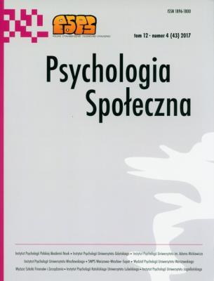 Opakowanie Psychologia społeczna Tom 12 Numr 4(43) 2017