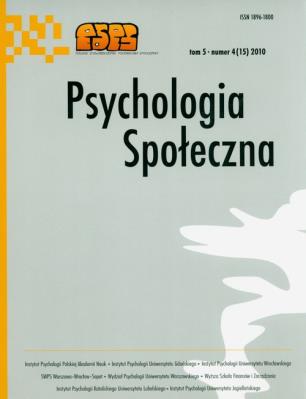 Opakowanie Psychologia społeczna Tom 5 Numer 4 (15) 2010