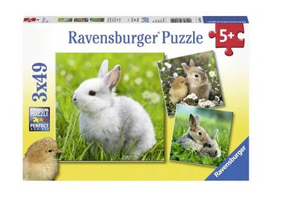 Opakowanie Puzzle 3x49 Delikatne króliczki