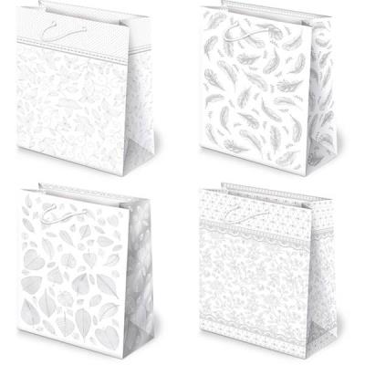 Opakowanie TOREBKI OZDOBNE T-2L SET 51 BIAŁE GRAFICZNE NOWE 10 SZTUK