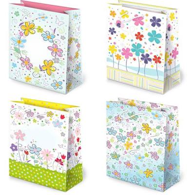 Opakowanie TOREBKI OZDOBNE XL SET 66 KWIATY RYSUNKOWE 10 SZTUK