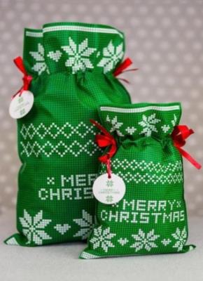 Opakowanie Worek Świąteczny klasyczny zielony 30x45cm (5szt)