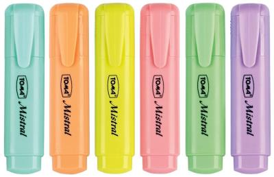 Zakreślacz Mistral Pastel 6 kolorów TOMA. Wydawca: TOMA. SmakLiter.pl Opakowanie Zakreślacz Mistral Pastel 6 kolorów TOMA