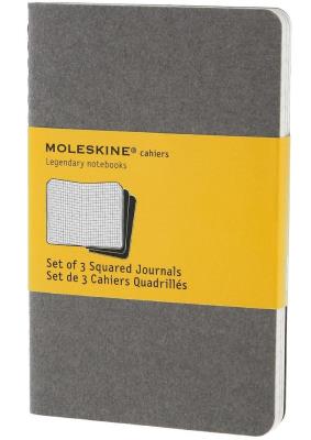 Opakowanie Zestaw 3 zeszytów Cahier Journals 9x14 kratka szar