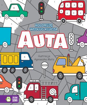 AUTA KOLORUJĘ WEDŁUG KLUCZA. Autor: Opracowanie zbiorowe. SmakLiter.pl Okładka książki AUTA KOLORUJĘ WEDŁUG KLUCZA