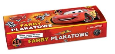 Opakowanie Farbki plakatowe 12 kolorów Cars