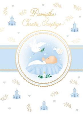 Okładka książki Karnet B6 Chrzest z kieszonką - niebieski