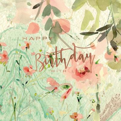 Opakowanie Karnet kwadrat z kopertą Urodziny Marble Flowers