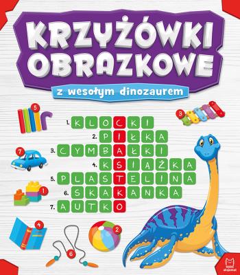 Okładka książki Krzyżówki obrazkowe z wesołym dinozaurem