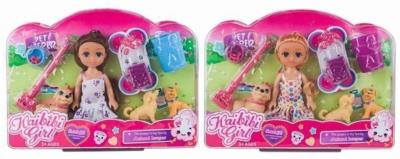 Opakowanie Lalka 16cm + 3 pieski i akcesoria do sprzątania