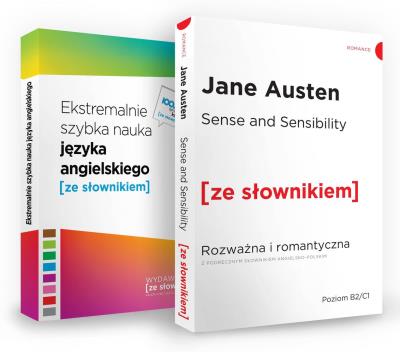 Pakiet Sense and Sensibility i Ekstremalnie szybka nauka języka angielskiego. Autor: Opracowanie zbiorowe. SmakLiter.pl Okładka książki Pakiet Sense and Sensibility i Ekstremalnie szybka nauka języka angielskiego