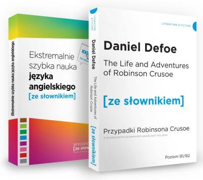 Okładka książki Pakiet The Life and Adventures of Robinson Crusoe i Ekstremalnie szybka nauka języka angielskiego