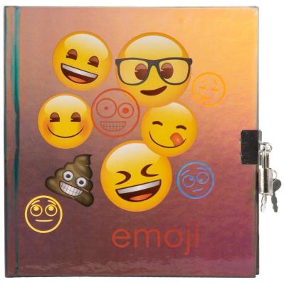 Opakowanie Pamiętnik metalizowany z kłódką Emoji 12