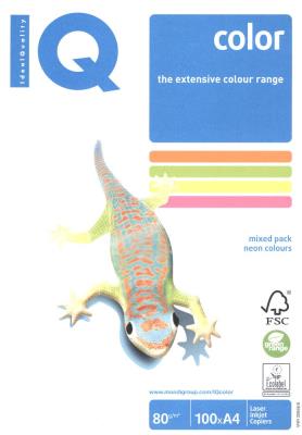 Opakowanie PAPIER KSERO IQ COLOR W MIKSIE NEONOWYM A4 80G 100 ARK
