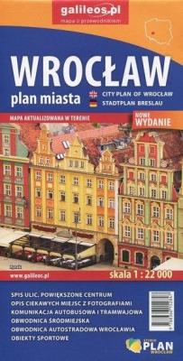 Plan miasta - Wrocław 1:22 000. Autor: Opracowanie zbiorowe. SmakLiter.pl Okładka książki Plan miasta - Wrocław 1:22 000