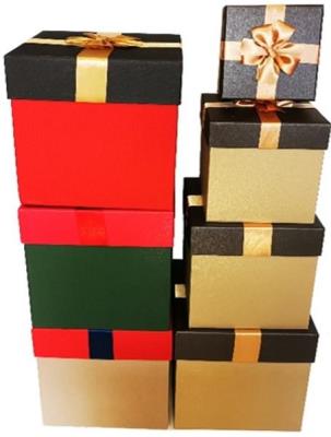 Opakowanie Pudełko Kostka zielony + czerwony M ROZETTE