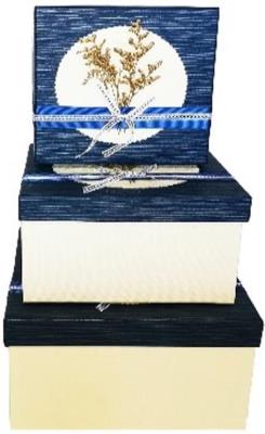 Opakowanie Pudełko Kwadrat wrzos/niebieskie M ROZETTE