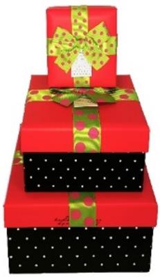 Opakowanie Pudełko Top Kwadrat czerwień M ROZETTE