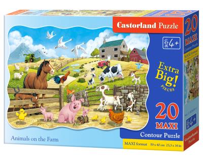 Puzzle 20 maxi - Animals on the Farm CASTOR. Wydawca: Castorland. SmakLiter.pl Opakowanie Puzzle 20 maxi - Animals on the Farm CASTOR
