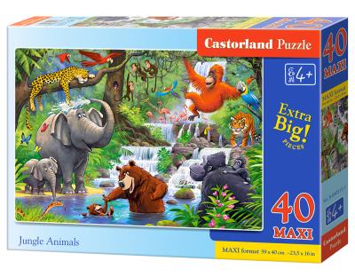 Puzzle 40 maxi - Jungle Animals CASTOR. Wydawca: Castorland. SmakLiter.pl Opakowanie Puzzle 40 maxi - Jungle Animals CASTOR